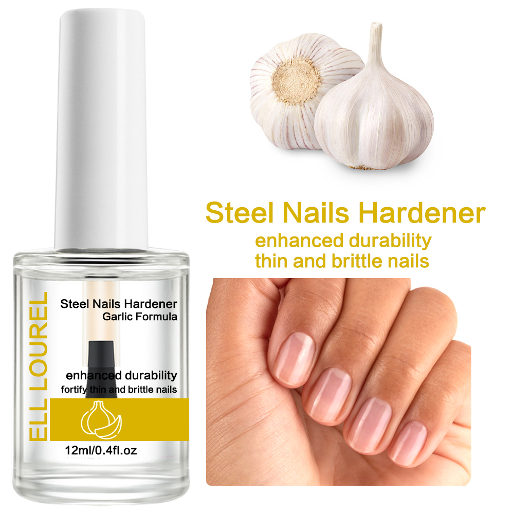 Nail Art Natural - ELL LOUREL Knoblauchformel-Nagelhärter, Stahl, harter Nagelstärker,