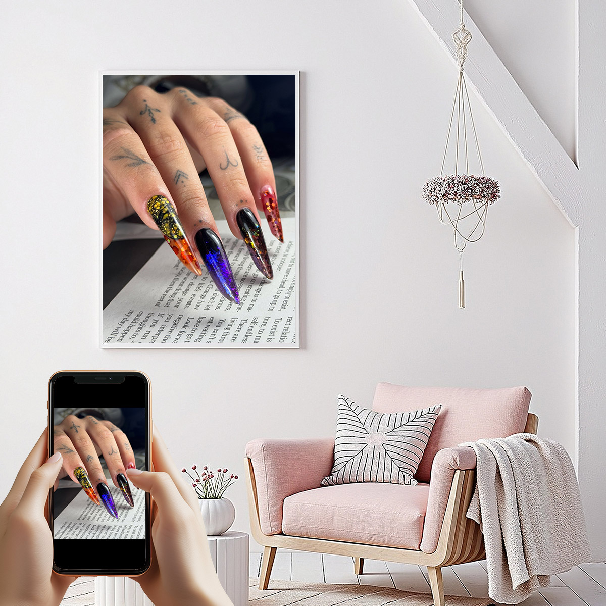 Nail Art Painting - individuelles Foto, 1 Stück HD-Druck auf