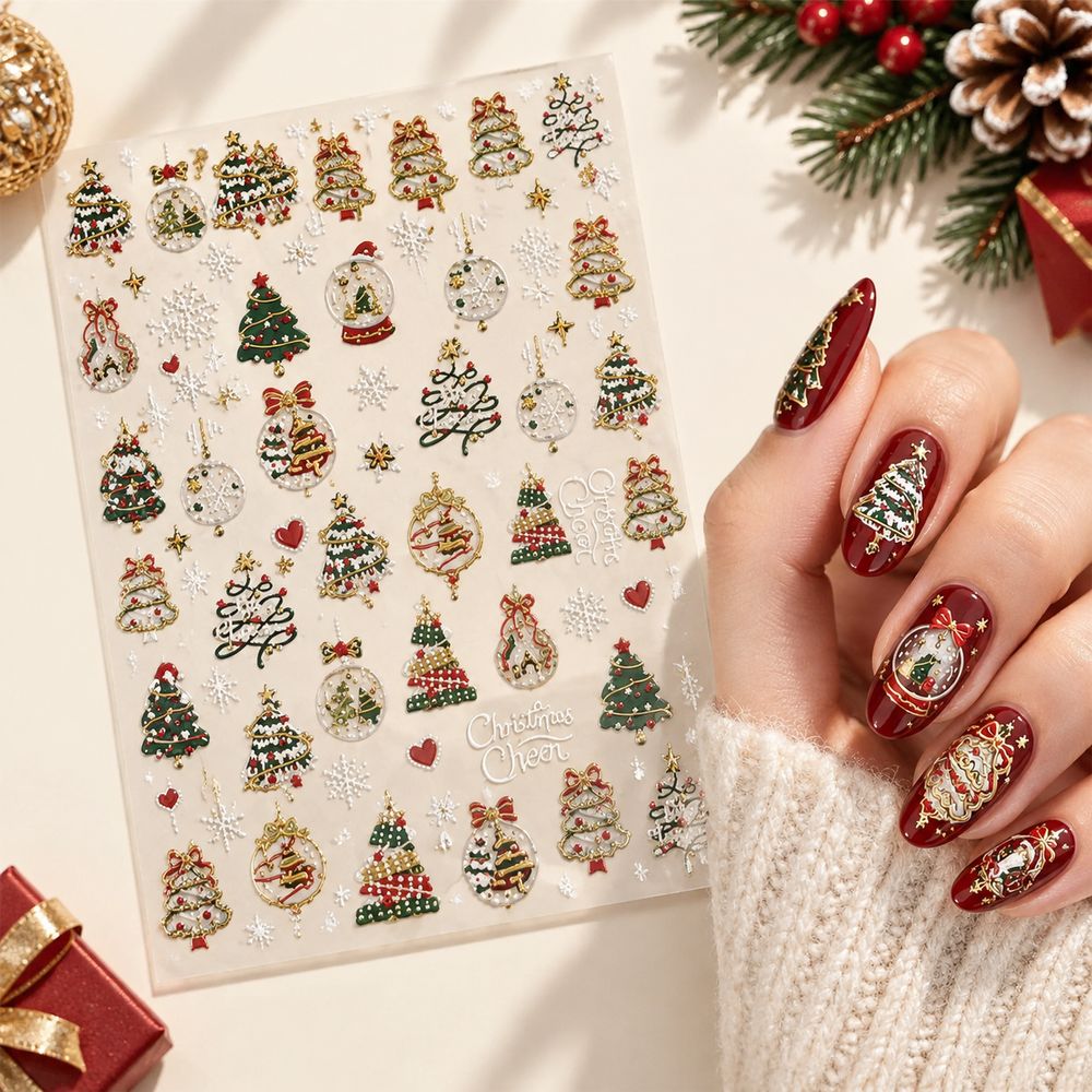 1 Stück Neuheit 5D Gold Weihna – Nail Art Xmas Bewertung und Preis