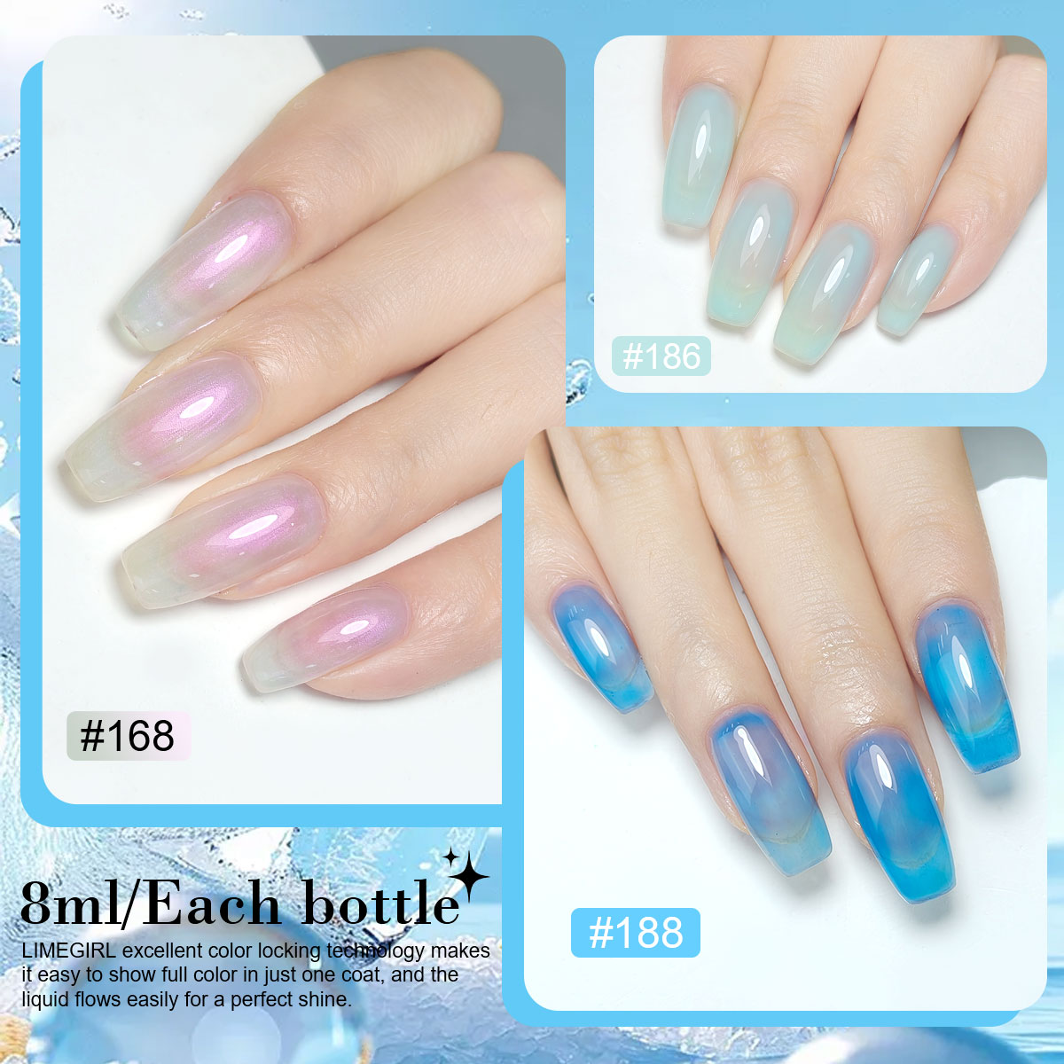 LIMEGIRL 6-teiliges Gel-Nagell – Nail Art Full Color Bewertung und Preis