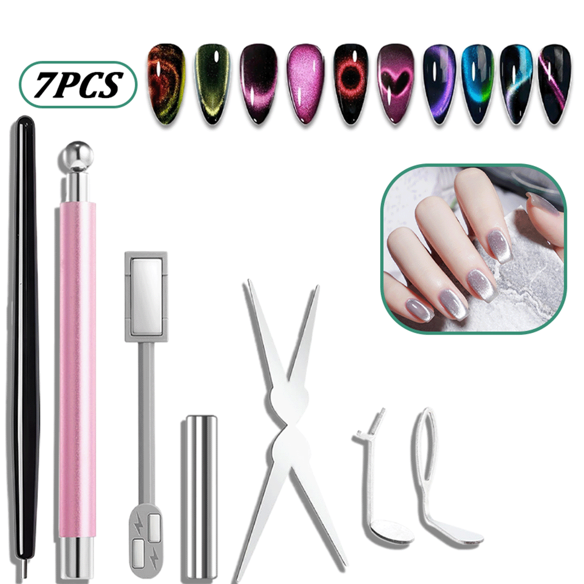 7-teiliges Katzenaugen-Nagelma – Nail Art Full Color Bewertung und Preis